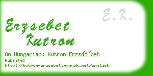 erzsebet kutron business card